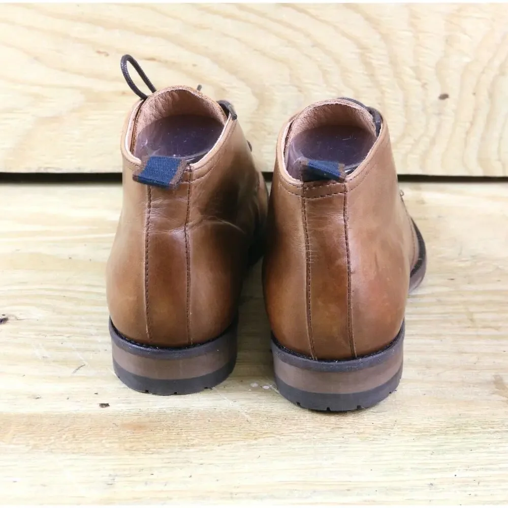 New Rodd & Gunn Boots Mens 8 Brown Leather Pebbly Hill Chukka Ankle Portugal